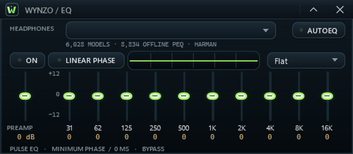Wynzo equalizer window